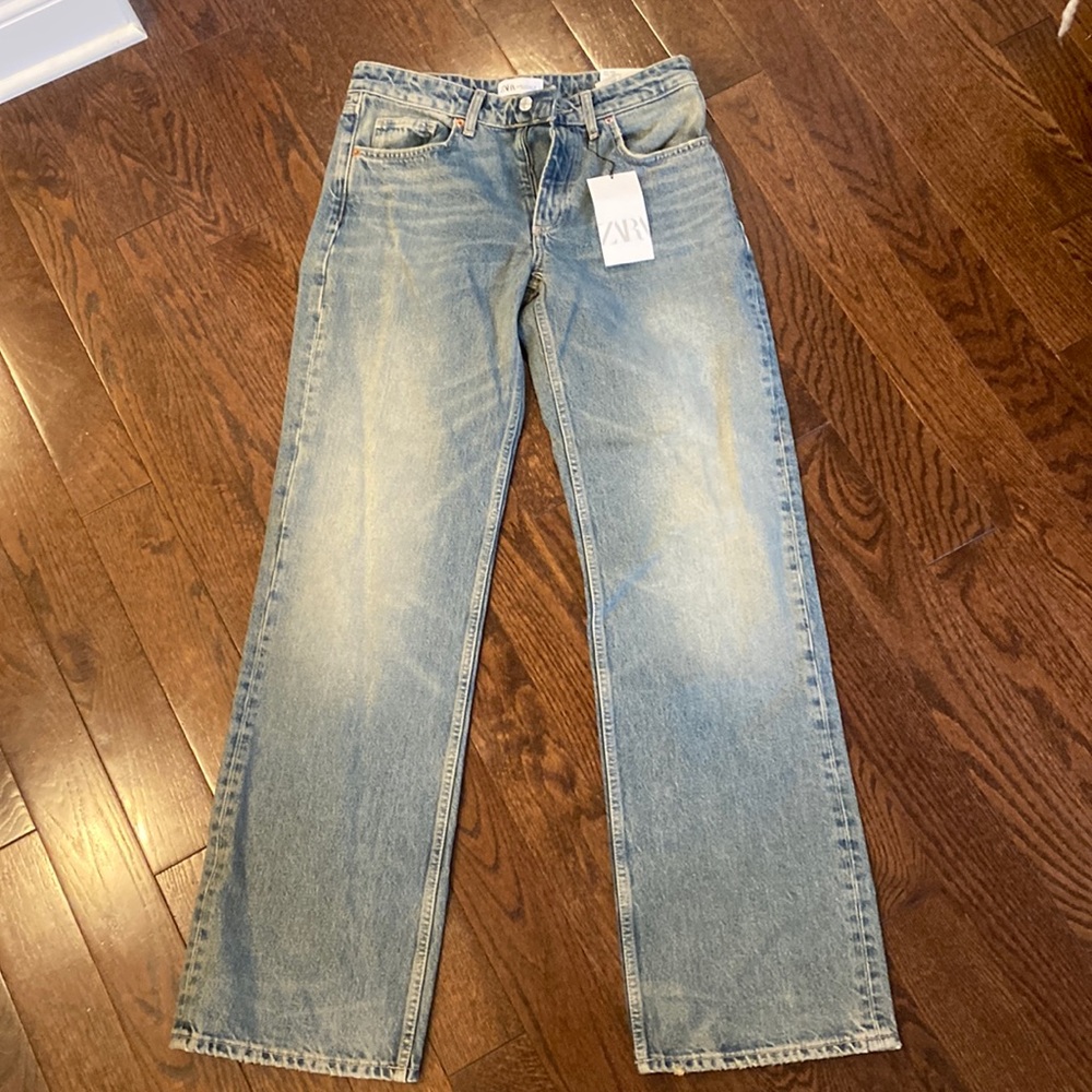 Zara women’s wide leg jeans medium wash